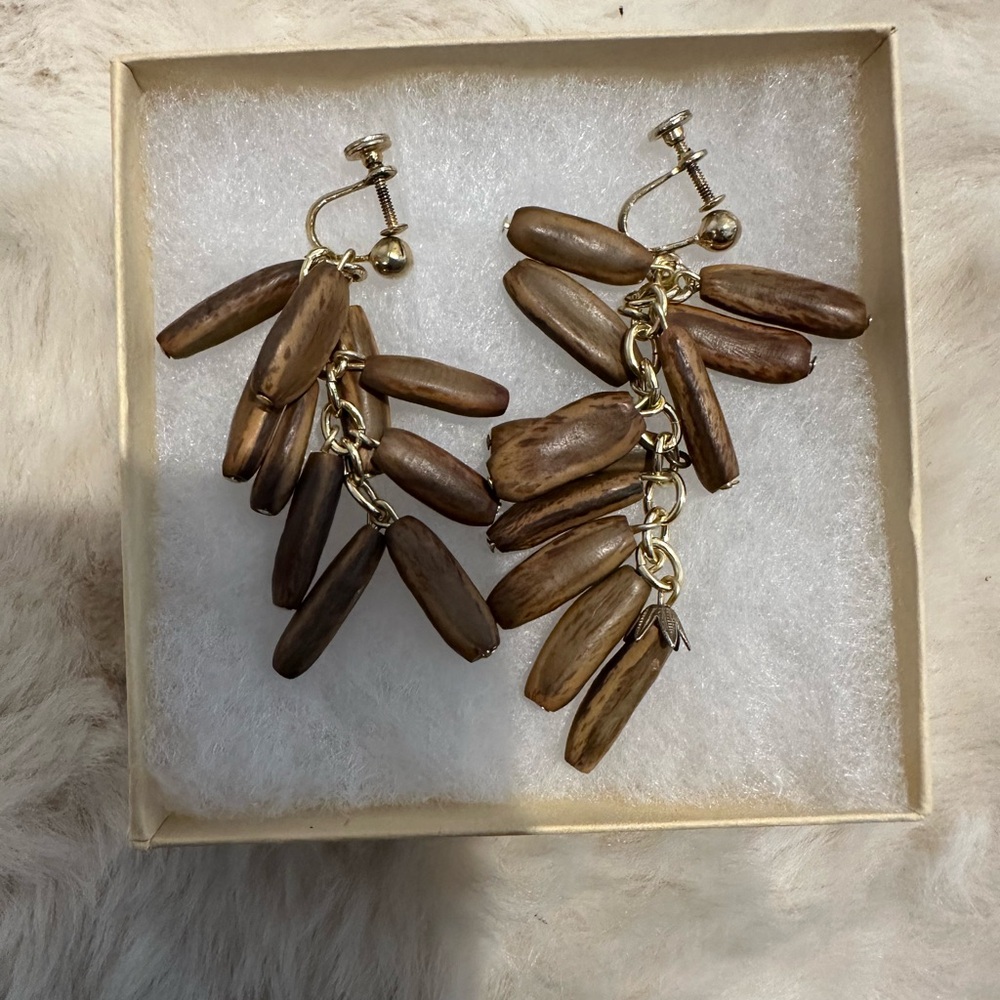 Elegant Brown Dangle Earrings